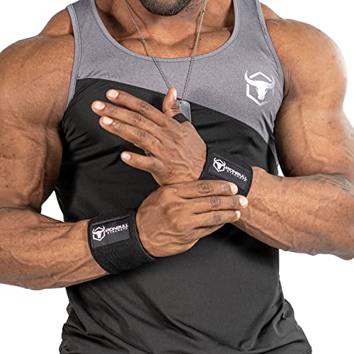 Wrist Wraps (18" Premium Quality) for Powerlifting, Bodybuilding