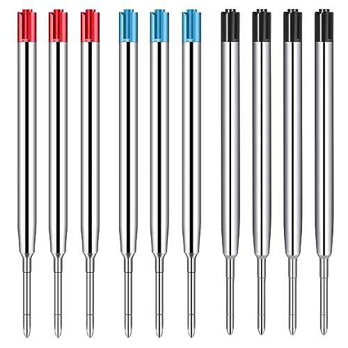 10 Piezas Recambio Boligrafo,Recambios de Tinta para Bolígrafos,Recambios para Bolígrafos,Recambio de Bolígrafo Formato G2,Ancho de Trazo 1.0mm,3 Colores