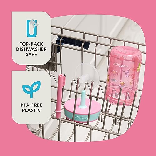 Contigo Leighton Kids Water Bottle, 2-Pack, 14oz, Spill-Proof, Blue Raspberry/Azalea & Butterlies/Llamas, Dishwasher Safe Tumbler with Straw by Contigo - Image 3