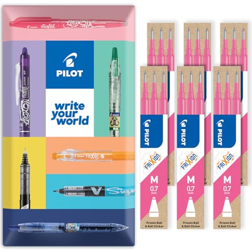 Lot de recharges Pilot Frixion rose 0.7mm pour organiser vos notes de cours