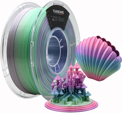 YUANEANG Rainbow PLA 3D-Drucker filament 1 kg Spule (2 2 lbs) 1 75 mm mehrfarbiges PLA Farbverlaufsfilament für die meisten FDM-3D-Drucker Memphis-Farbe
