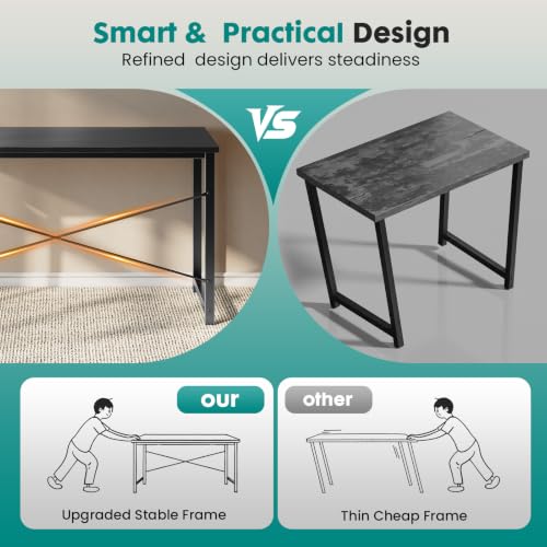 Image of OLIXIS 47-Inch Large Computer Desk for Home Office, Black