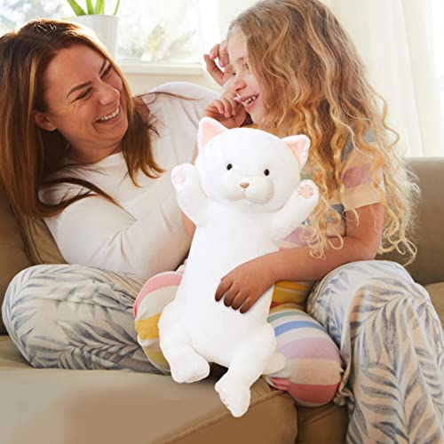 pelúcia longo para gatos | Almofada corpo pelúcia gato longo - Almofada macia 45 cm para abraçar gat