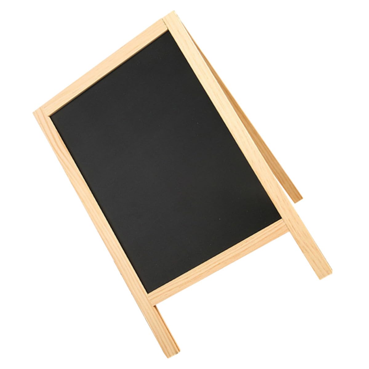 Mini pizarra de madera con soporte estable de doble cara y superficie borrable 8