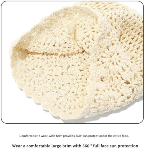 Handmade Crochet Slouchy Beanie Soft Comfortable Floral Knit Hat Vintage Artistic Skull Cap for Women Black