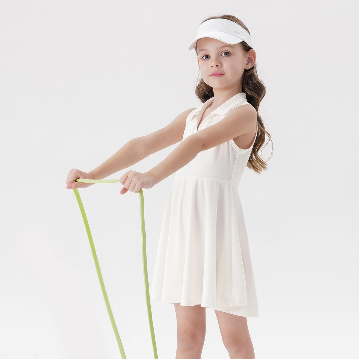 marc & janie Girls Sleeveless Tennis Dress Athletic Cooling Quick-Dry V Neck A-Line Golf Dresses 550803