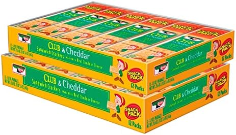 Keebler Crackers, Club & Cheddar, Cheese Sandwich Crackers, Snack Crackers