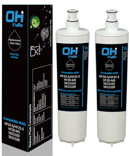 OHFULLS HF20-S HF20-MS HF25-S Water Filter Replacement Compatible with 3M High Flow Series Cartridge Model HF20-S 5615103/HF20-MS 5615109/HF25-S Water Filtration System 2 Filters