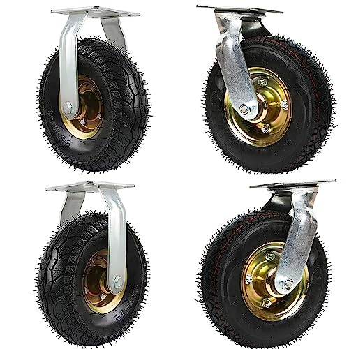 Roues pneumatiques robustes pivotantes 360° pour chariot de transport et brouette