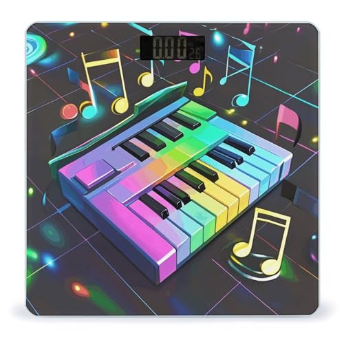 Báscula digital de baño con diseño Colorful Piano Keyboard miniatura 1
