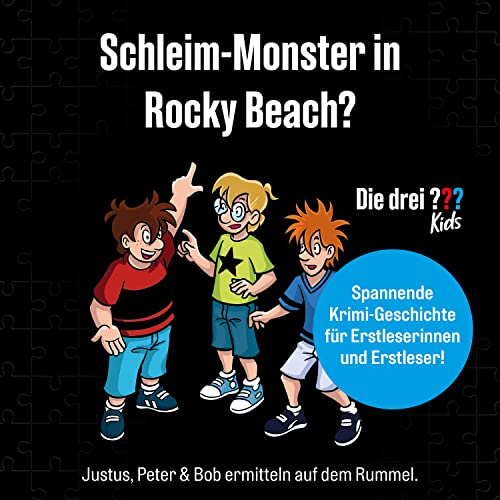 KOSMOS 683474 Krimi Puzzle Die drei ??? Kids Vorsicht Glibberfalle, 150 Teile, Schleim selbermachen, Lesen, Puzzeln, Rätsel lösen, für Kinder ab 7 Jahre, Detektiv Puzzle mit Die drei Fragezeichen Kids