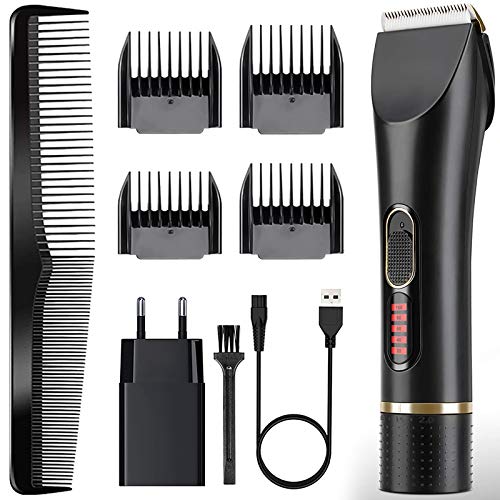 Cortapelos Hombre, Moevert Maquina Cortar Pelo Profesional Máquina Cortapelo Cabeza Maquinilla Eléctrica Cortadora de Pelo Recortadora con Pantalla LCD Peine Batería Recargable para Adulto