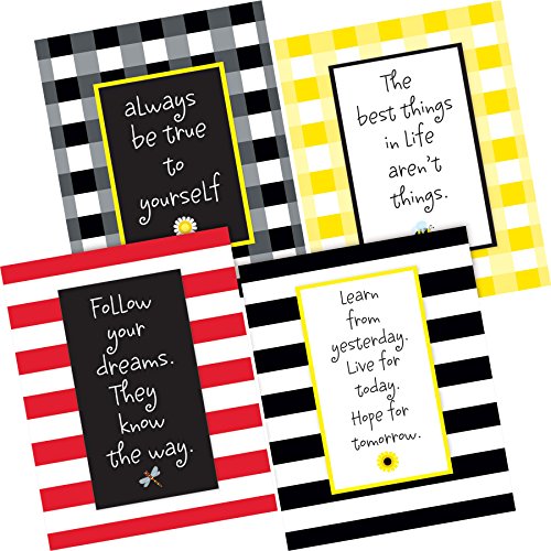 Barker Creek Be True to Yourself Art Print Set collection Buffalo Plaid aux lignes épaisses
