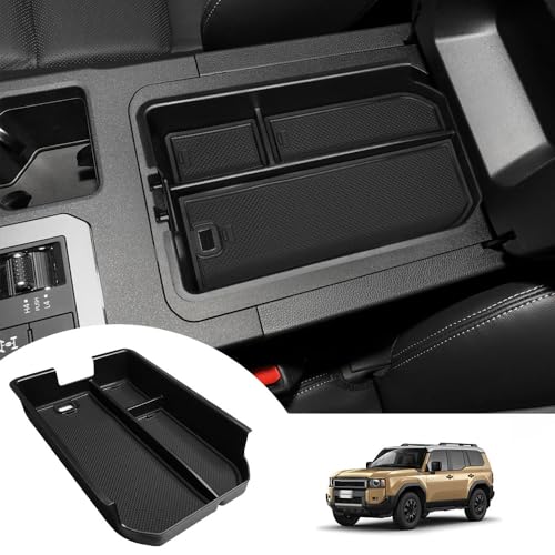 Boîte de rangement console Toyota Land Cruiser 250 Prado J250 avec tapis antidérapants