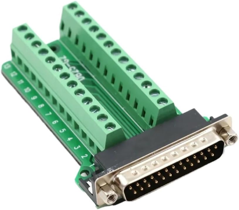1PC DB25 Male 25Pin Plug Breakout PCB Board 2 Row Terminals Connectors
