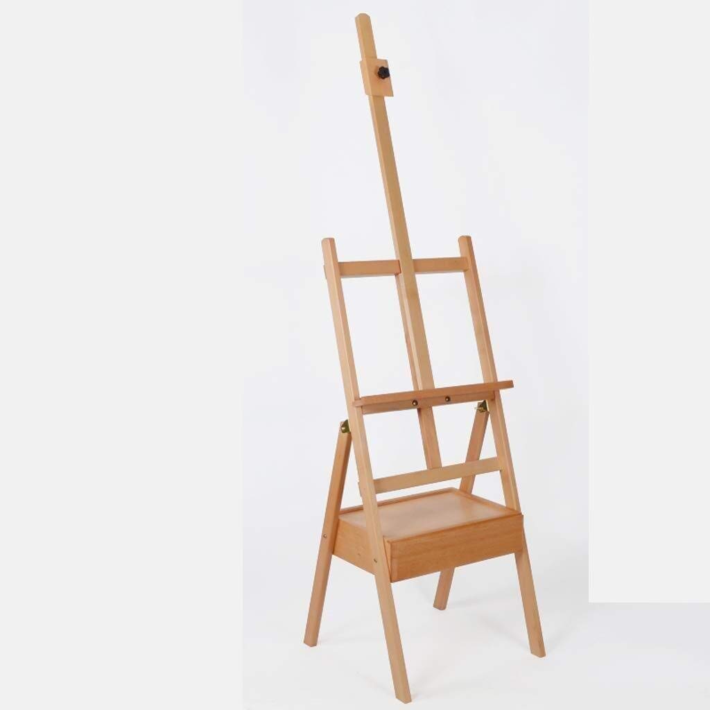 WDSOPK Easel Retractable Student Beginner Drawer Multifunction Multi-function Easel Painting Exhibitions Applicable Occasion Beech(Wood Color)