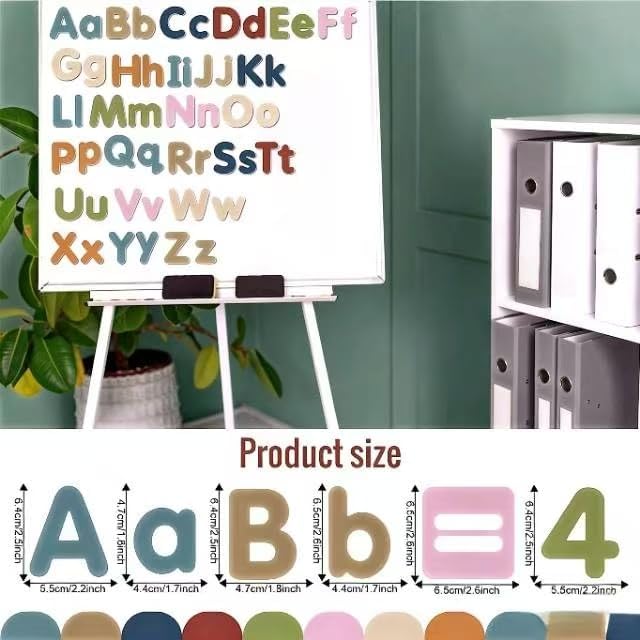 ABC Magnetic Letters and Numbers, Alphabet Magnets with Math Symbols, Spelling and Counting Learning Set for Classroom, Homeschool, Office Board, Whiteboard, Educational Activities（Multicolored） image 5