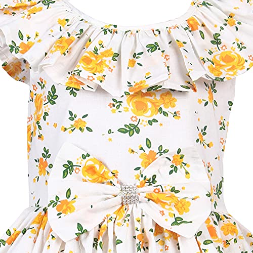 Image of Alina Enterprises Cotton Floral Digital Printed Girl's Frock for Summer