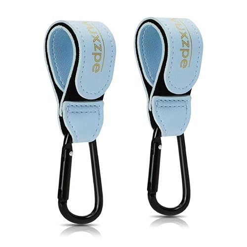 Paquete de 2 ganchos para cochecito para colgar bolsas de pañales y bolsas de compras, accesorios para cochecito y carrito de compras, mosquetón