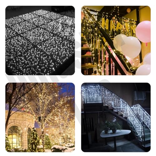 Cordão Led 30m 300leds 8 Funções Iluminação Externa Bivolt Sem Conector Festas Renas (Branco Quente