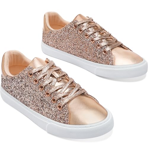 AISFAES Glitter Sneakers Sparkly Low Top Sequins...