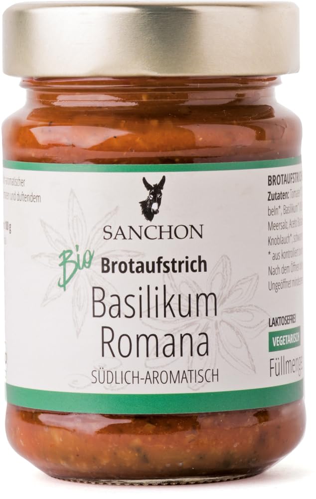 Brotaufstrich Basilikum Romana, Sanchon 12 x 190 g