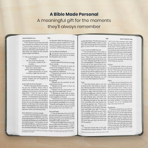 Image of Personalized ESV Large Print Bible for Adult, Name Engraved, Standard Size | Customize Your Green Faux Leather Bible Your Way, Stay-Open Lay-Flat & Easy-Read Two-Column, Christian Occasion Gift