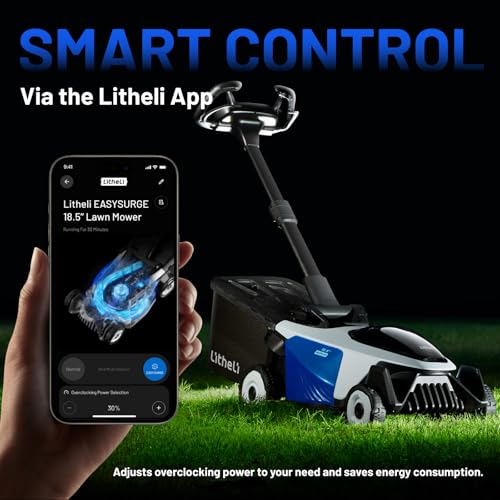 Image of Litheli 21 inch Electric Lawn Mower Cordless, Self-Propelled Electric Mower with 40V Brushless Motor, Battery Powered Lawn Mower 2x8.0Ah Batteries and Rapid Charger Included