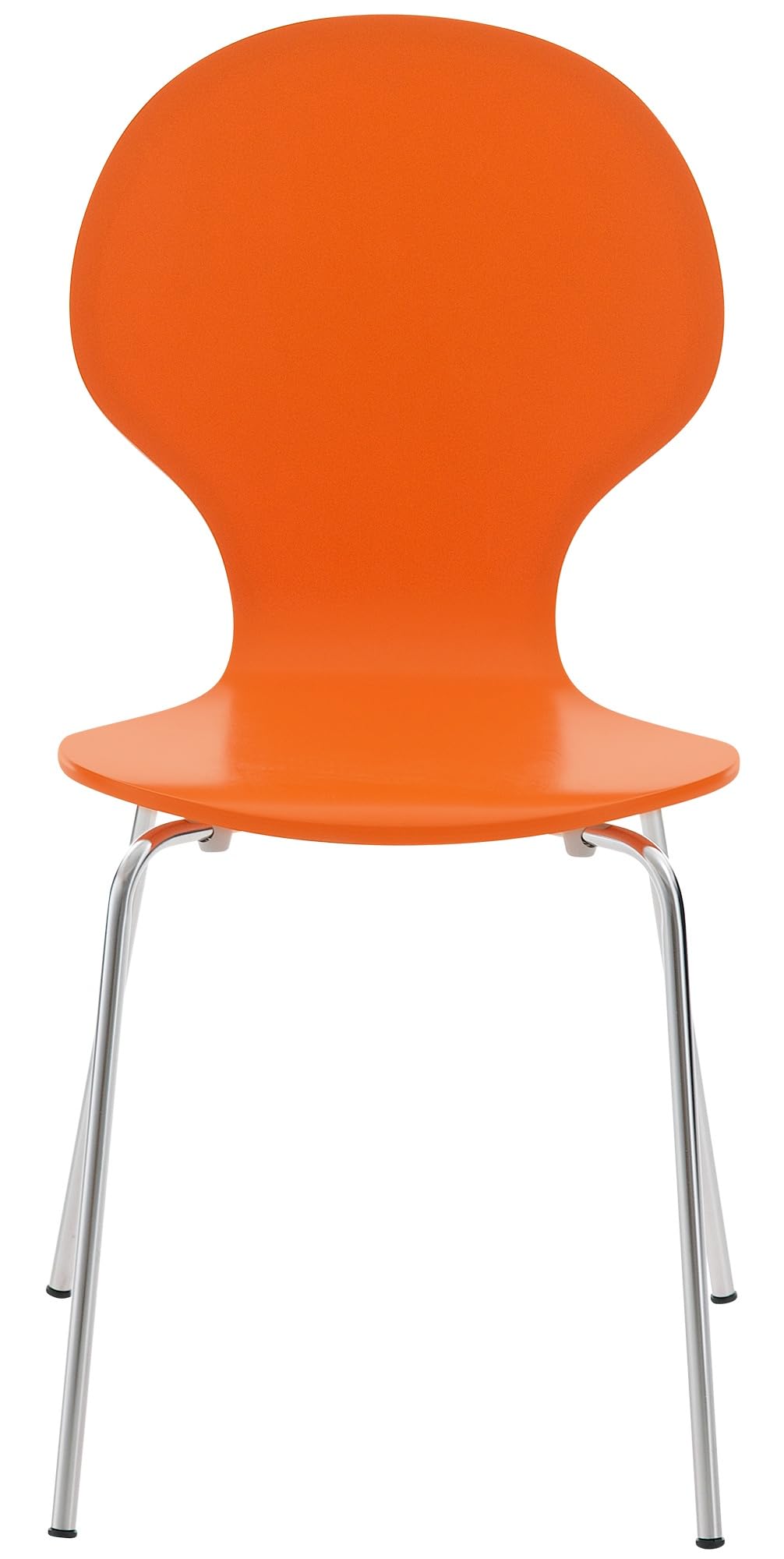 CLP Lot de 16 Chaises Empilables Robustes Diego I Chaise Empilable en Bois avec Dossier I Siège Ergonomique Confortable I Hauteur Assise 45 cm, Couleur:Orange
