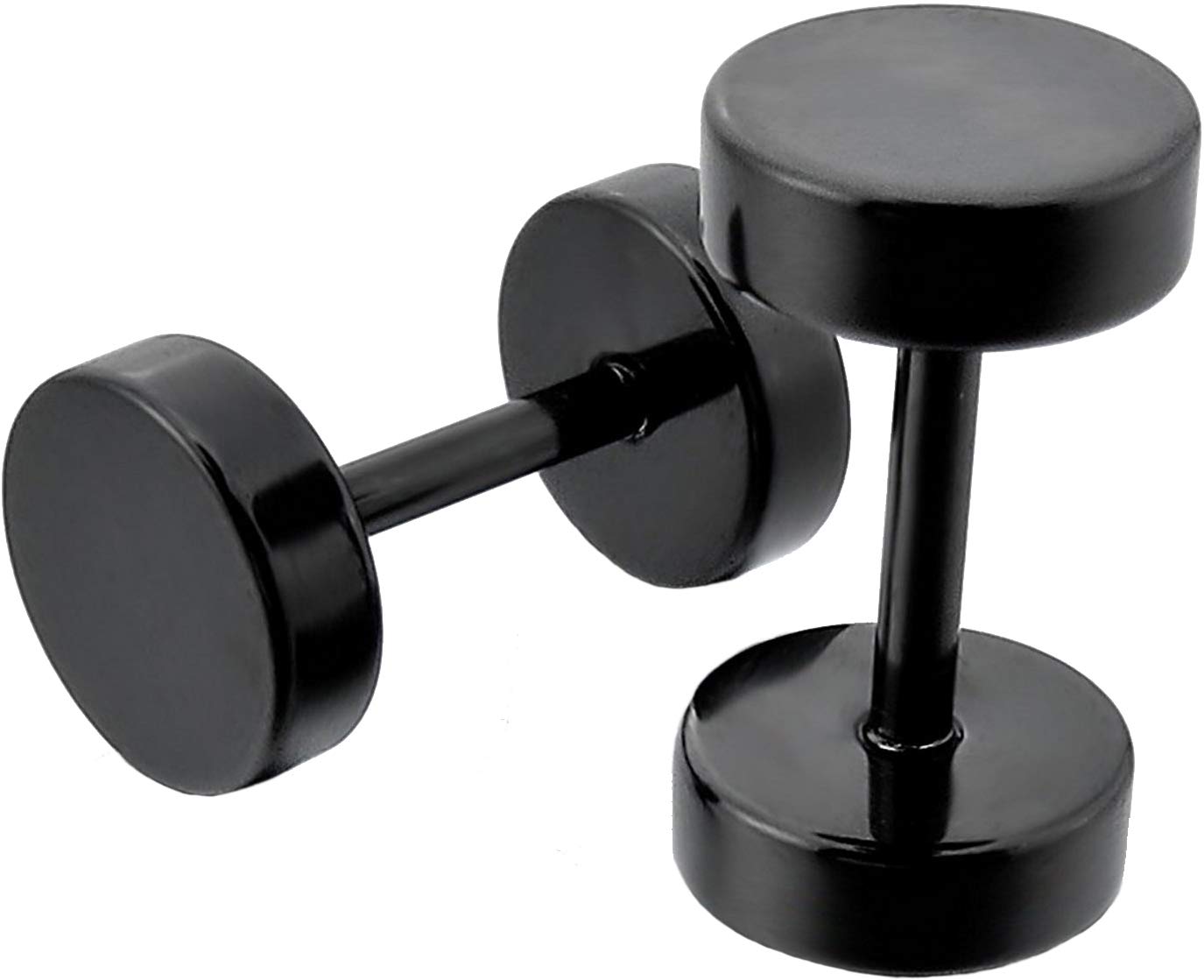 8 Paires De Boucles D'oreilles Noires Unisexes - Acier Inoxydable Hypoallergénique 3mm à 10mm