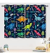 Aimego Kids Boys Dinosaur Blackout Curtains Girls Teens Child Bedroom Living Room Decor Dino Cart...