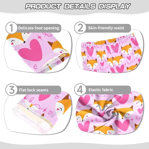 Girls Leggings Size 4T Cartoon Fox Pink Soft Stretchy Pants Breathable Girl Clothes for School Dance3