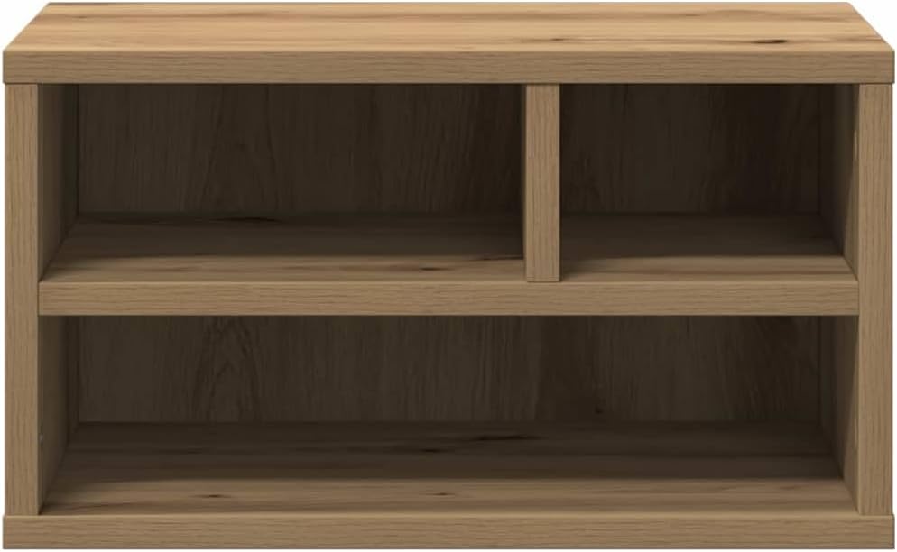 vidaXL Printer Stand with Storage Artisan Oak 15.75 x 12.60 x 8.86 in, Office Printer Stand, Stylish Wood Organizer, Workspace Storage, Great Desk Addition, Saves Space