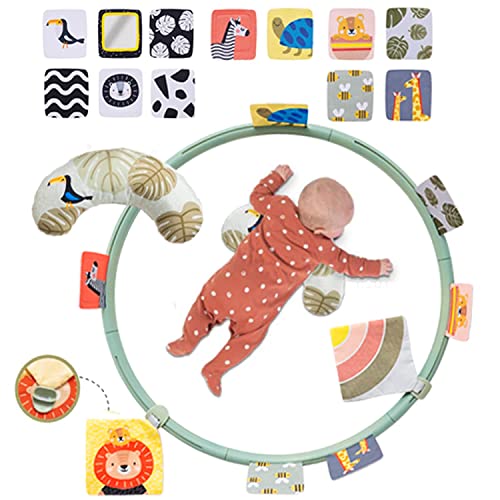 Image of Taf Toys Tummy Time Support for Newborns & Babies, Developmental Activity Center with Detachable Cushion & Toys Encourage Baby’s Senses Development, Fine & Gross Motor Skills & Eye-Hand Coordination