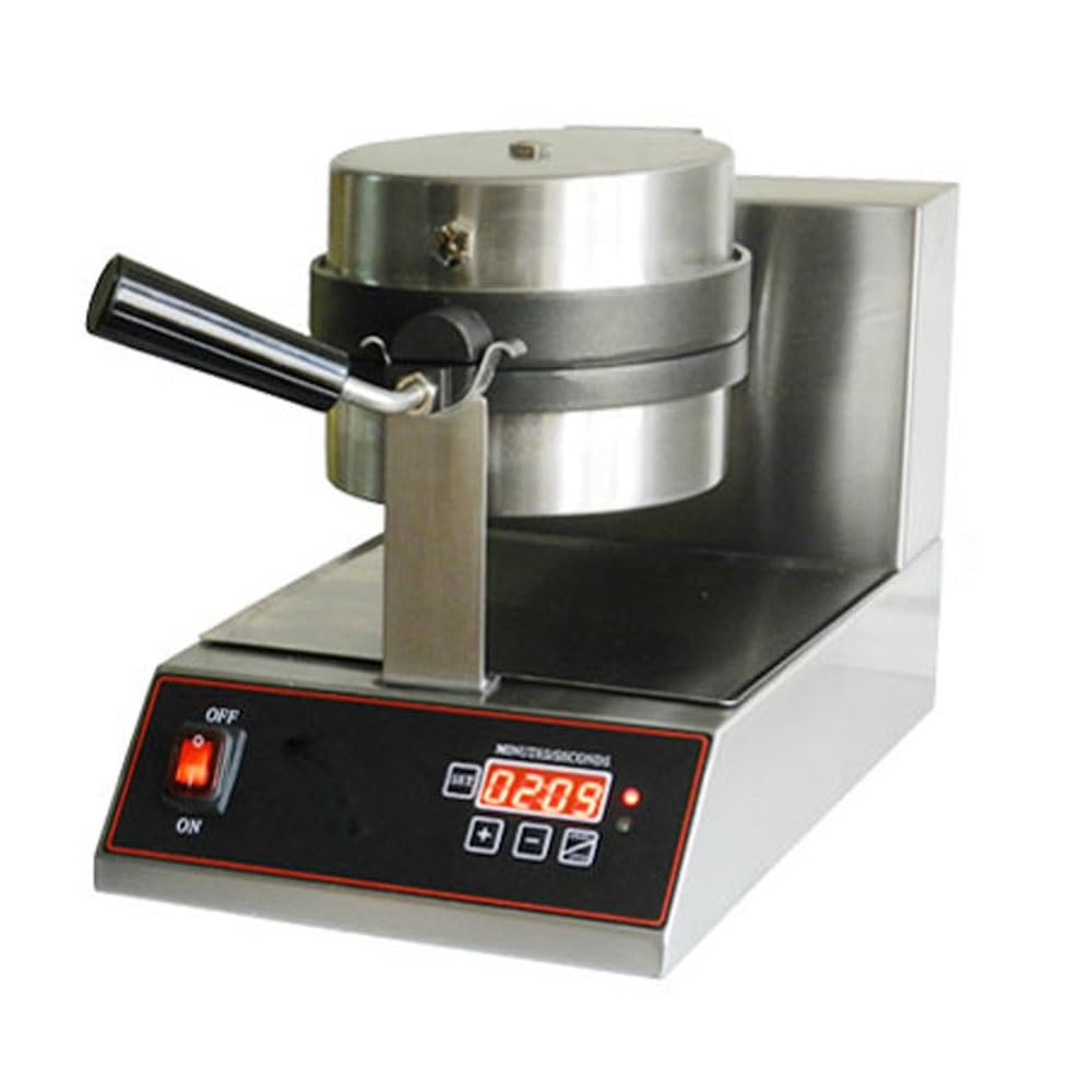 Gofrera Belga Gofrera Comercial Plancha Para Gofres Comercial Máquina De Gofres Redonda Antiadherente Girado Control De Temperatura Y Tiempo Para Waffles, Hash Browns, Snacks 1000W (Color : 220V)