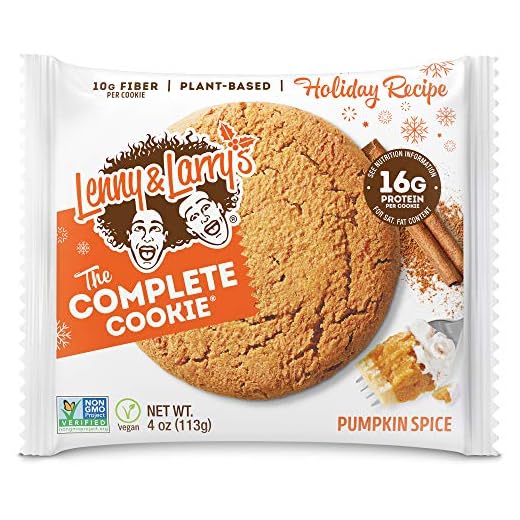 Lenny & Larry's The Complete Cookie, Pumpkin Spice, Soft Baked, 16g Plant Protein, Vegan, Non-GMO, 4 Ounce Cookie (Pack of 12)