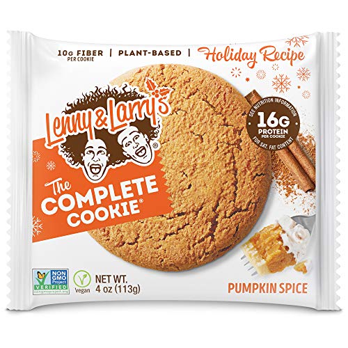 Lenny & Larrys Protein Cookie [Pumpkin Spice] Chewy Soft Baked 16g Plant Protein Vegan Non-GMO High Fiber 4 Ounce Cookie (Pack of 12)