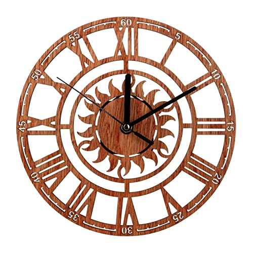 Horloge murale haut de gamme mécanisme silencieux finition bois rétro