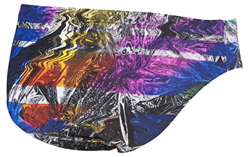 Arena Men's Standard Iridescent Stripe Maxlife Brief Swimsuit, Black-Multi, 28 #TOP2