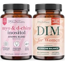 SMNutrition Womens DIM Supplement & Myo-Inositol & D-Chiro Inositol | Hormone Balance Bundle with 401 Ratio 30 Servings and 250mg DIM Supplement for Women Complex 60 Servings