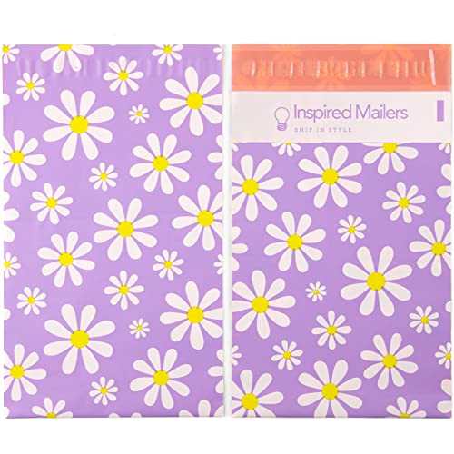 Image of Inspired Mailers - Poly Mailers 6x9-100 Pack - Purple Daisies - Small Shipping Bags - Polymailers 6x9 - Small Package Bags - 6x9 Mailing Bags for Shipping - 6x9 Mailers
