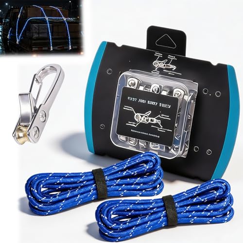 Rope Roller 2026 Upgrade Rope Rollers 6 Pack Two Options Available (Reflective Nylon Rope/Load-Bearing Braided Rope) Cinching Tool for Camping Outdoor Gear (Reflective Nylon Rope)