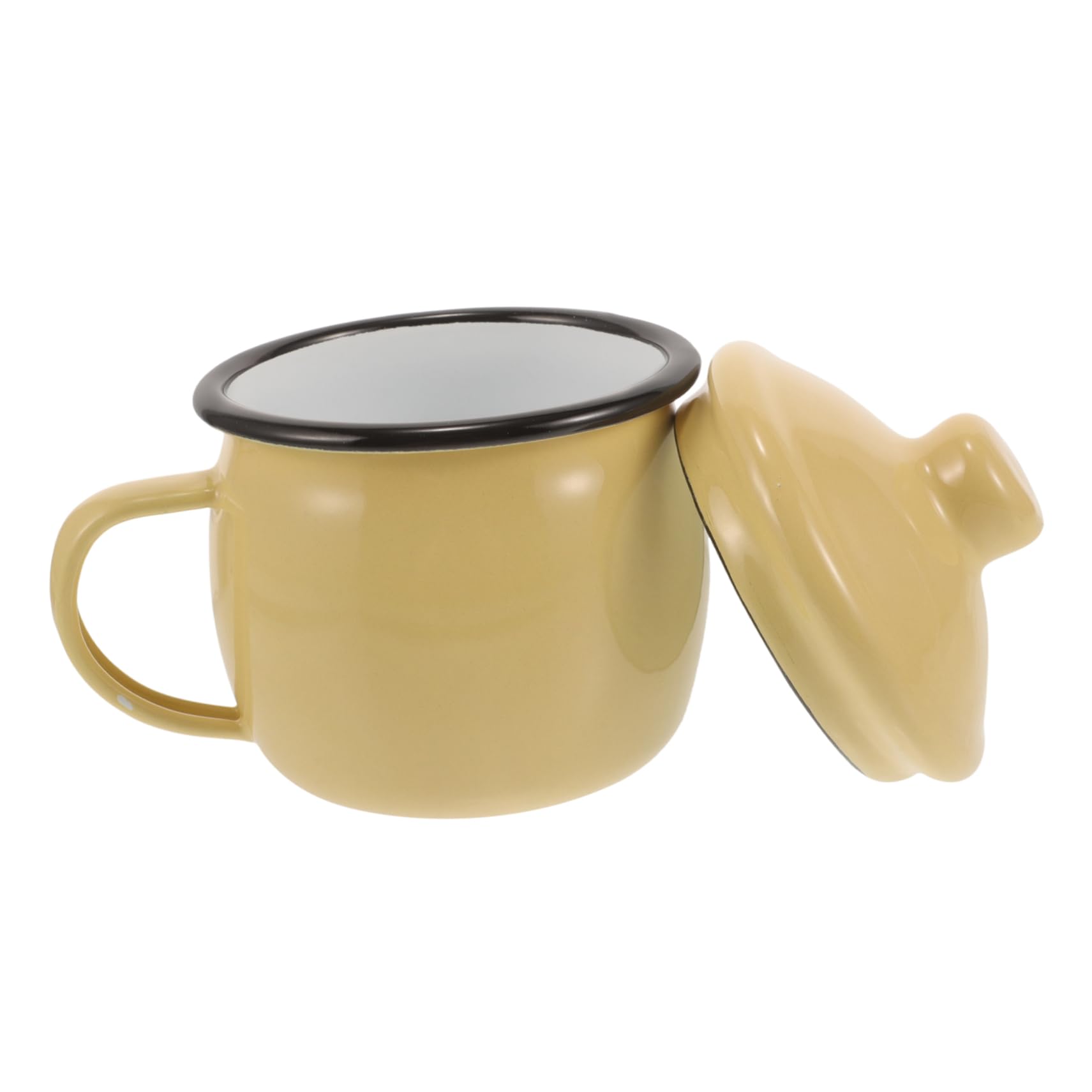 SHOWERORO 5stücke Emaille Tasse Mit Deckel Dekorativer Kaffeebecher Für Zuhause Camping Und Outdoor Ergonomisch Langlebig Und Leicht Zu Reinigen Für Tee Kaffee Milch Und