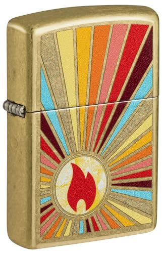 Encendedor Zippo Beaming Flame Brass Pocket miniatura 1