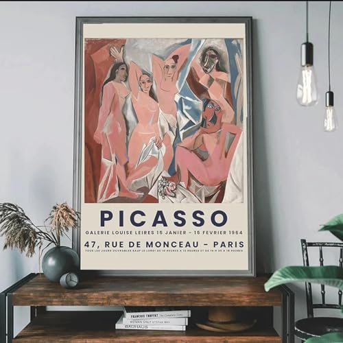 Toile Picasso 70x100 cm grand format sans cadre peinture abstraite cubiste pour decoration murale