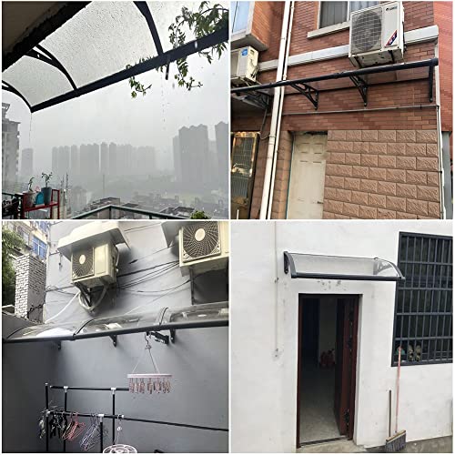Toldo de exterior transparente para puerta trasera, ventanas y protección de aleros contra el sol 7