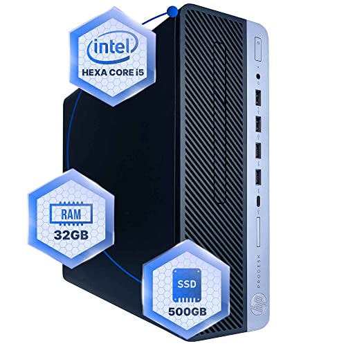 HP ProDesk 600G4 Desktop Computer | Hexa Core Intel i5 (3.2) | 32GB DDR4 RAM | 500GB SSD Solid State | Windows 11 Professional | Home or Office PC (Renewed)