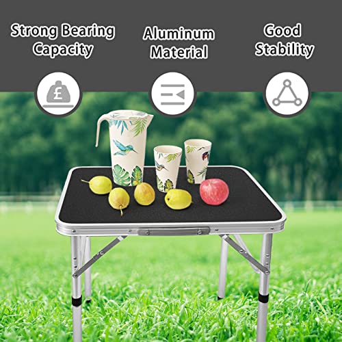 Camp Field Aluminum Folding Small Table, Adjustable Height Lightweight Portable Camping Table For Picnic Beach Outdoor Indoor (Small) #TOP5