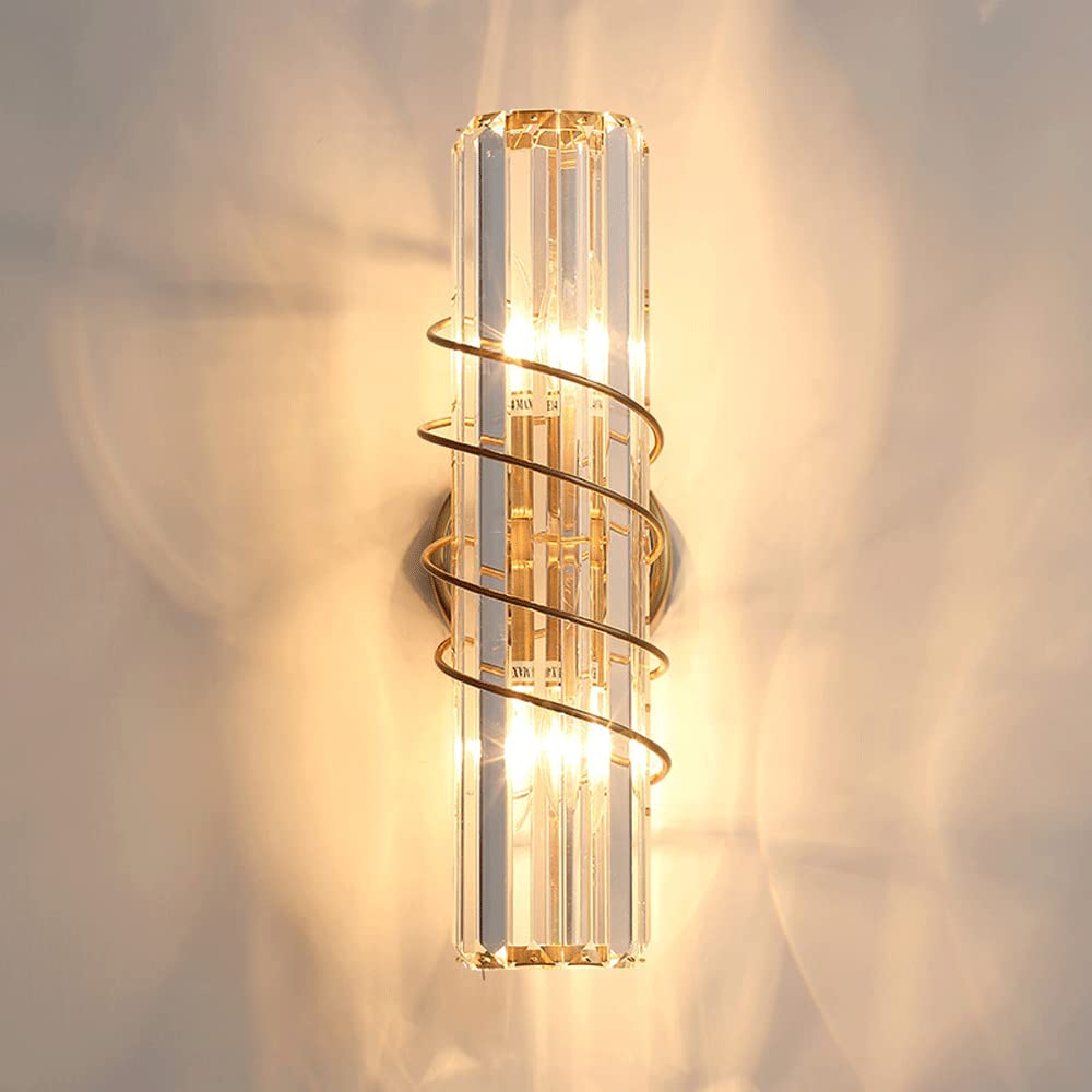 Lampa ścienna cylindryczna kryształowa lampa ścienna LED, postmodernistyczna prosta kryształowa podkładka ścienna LED, kinkiet ścienny, kreatywny prosty uchwyt, do salonu, gabinetu, korytarza