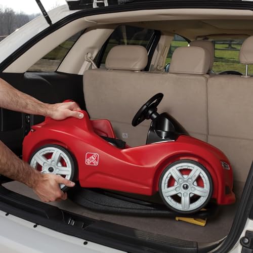 Image of Step2 Whisper Ride Cruiser Kids Push Car, Ride On Toy, Stroller Substitute, Includes Seat Belt & Horn, Made of Durable Plastic, Max Weight 50 lbs., For Toddlers 18 Months - 4 Years Old, Red